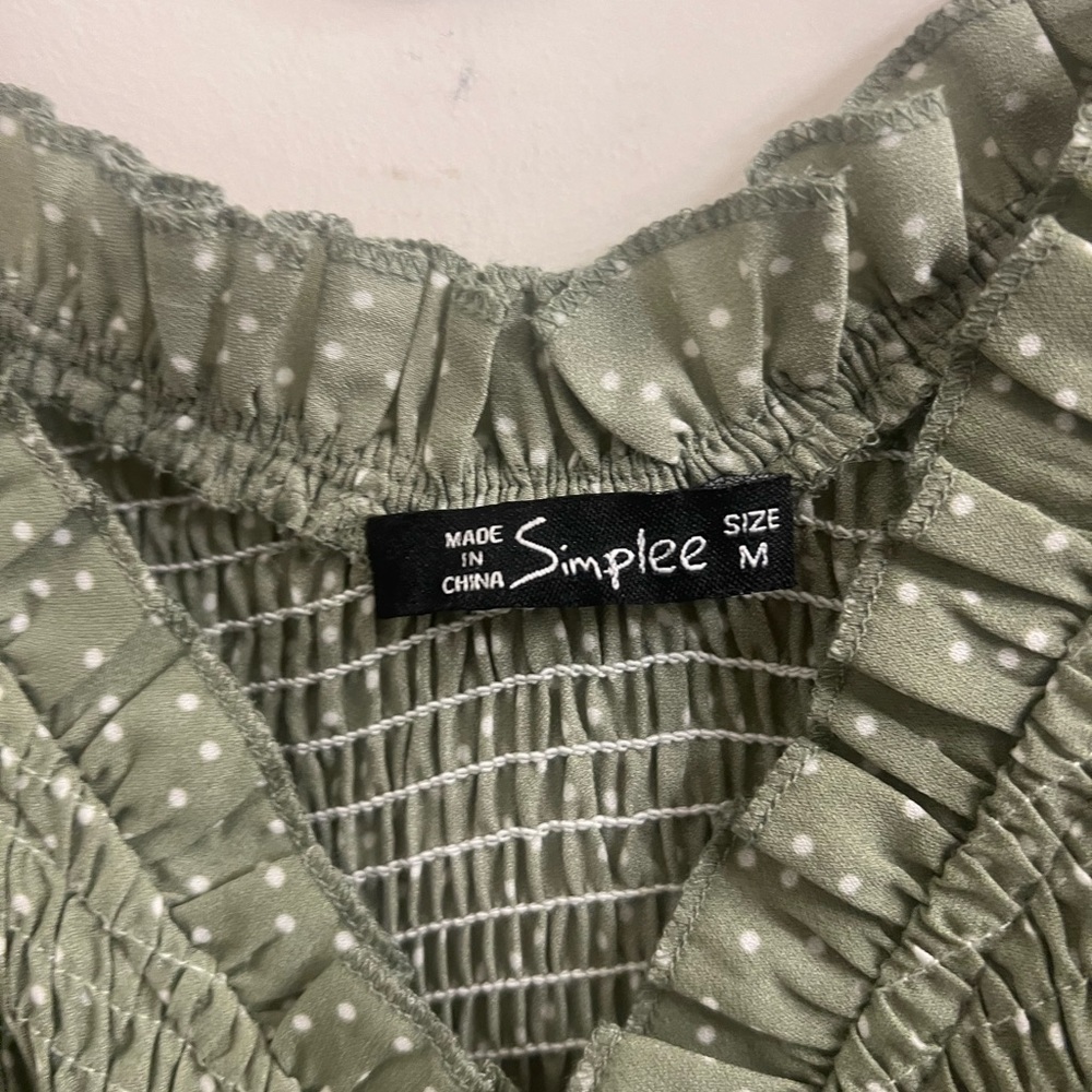 Simplee Green Ruched Maxi Dress - Picture 7 of 7